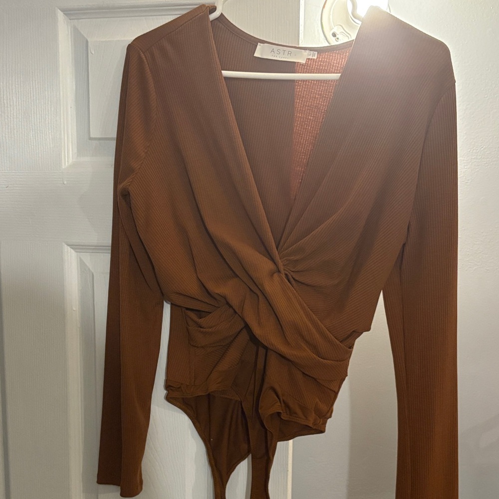 Astr Cinnamon Wrap Bodysuit